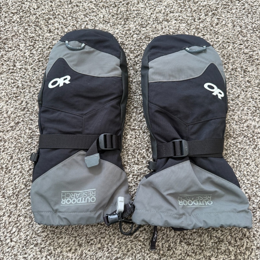 Outdoor Research Meteor Ski Mitts Mitten Unisex Size 8 Medium M Black Waterproof